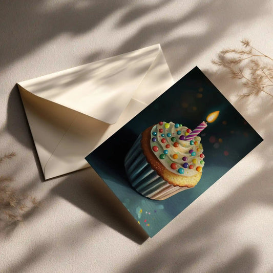 Grußkarte Mit Cupcake Motiv zum Geburtstag