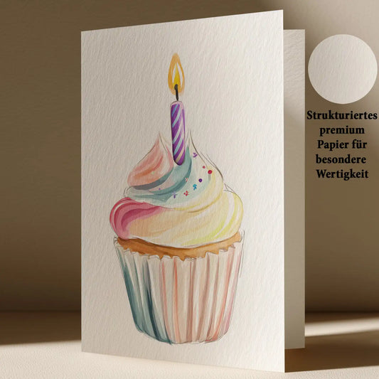 Grußkarte mit Cupcake Motiv
