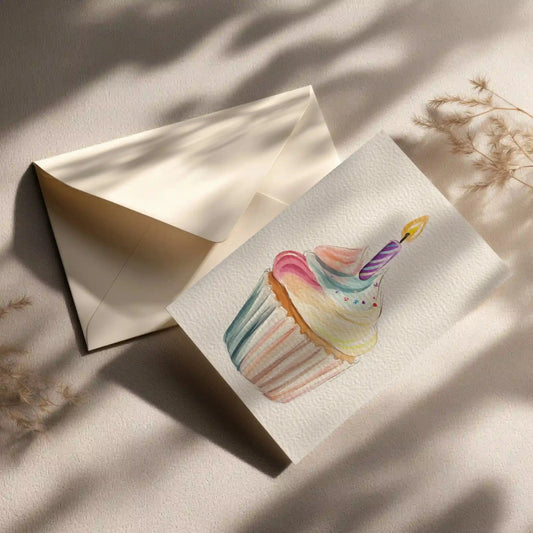Grußkarte mit Cupcake Motiv