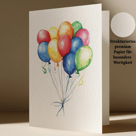 Grußkarte mit Luftballon Motiv