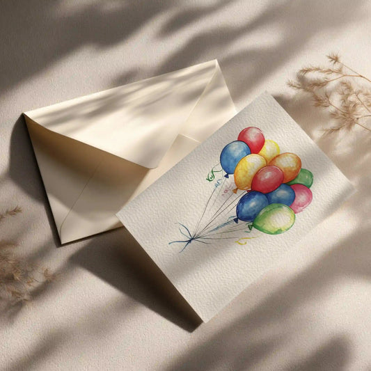 Grußkarte mit Luftballon Motiv