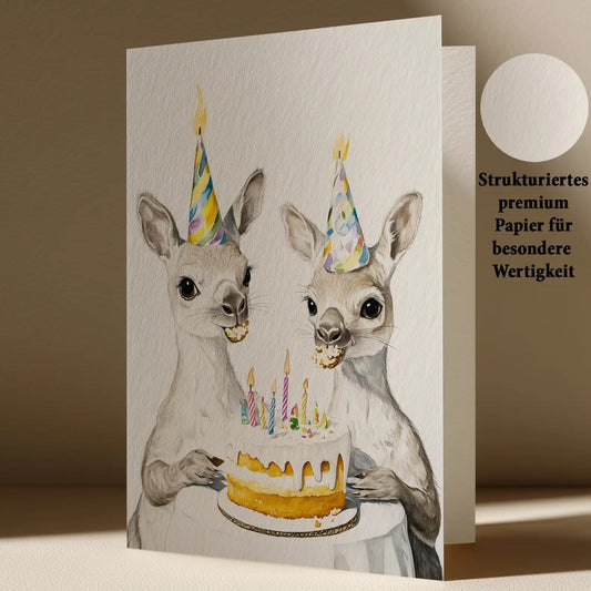 Grußkarte mit Känguru Motiv