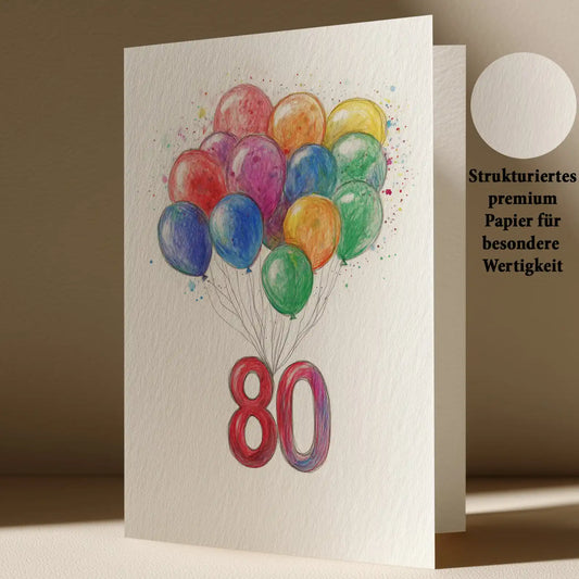 Grußkarte zum 80. Geburtstag