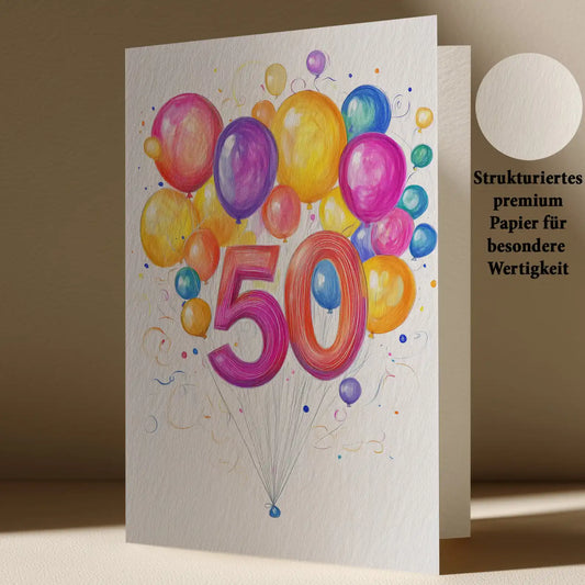 Grußkarte zum 50. Geburtstag