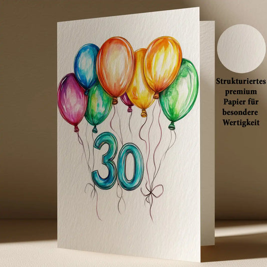 Grußkarte zum 30. Geburtstag