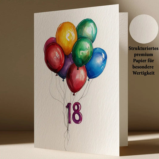 Grußkarte zum 18. Geburtstag