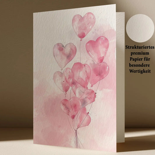 Grußkarte mit Herzen