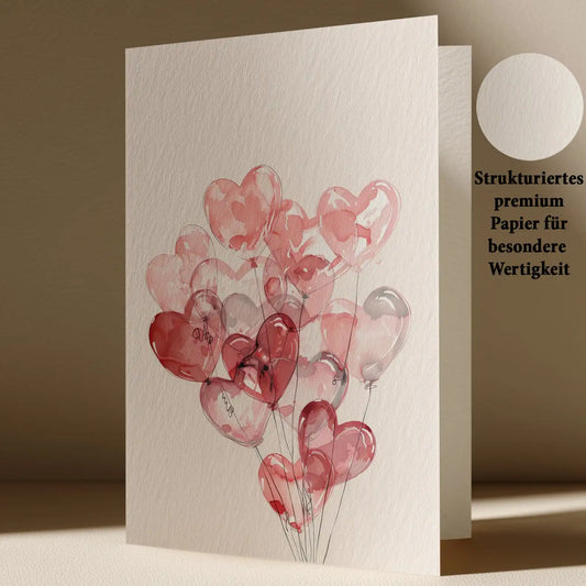 Grußkarte mit Herzen