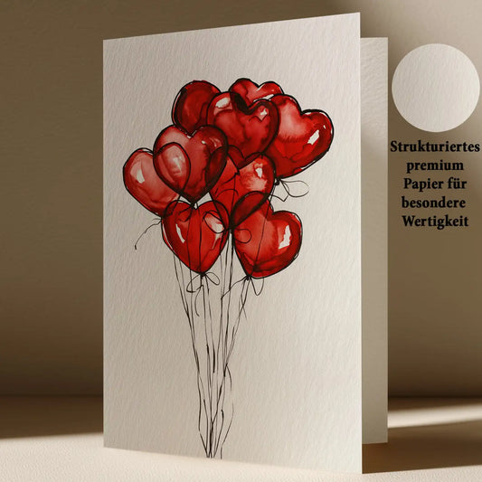 Grußkarte mit Herzen