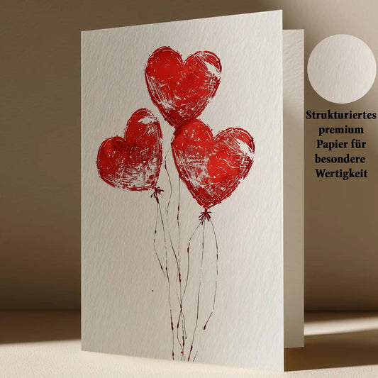 Grußkarte mit Herzen