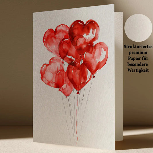 Grußkarte mit Herzen