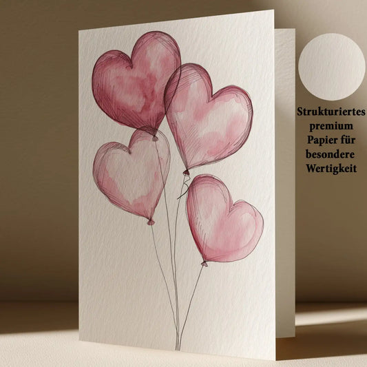 Grußkarte mit Herzen
