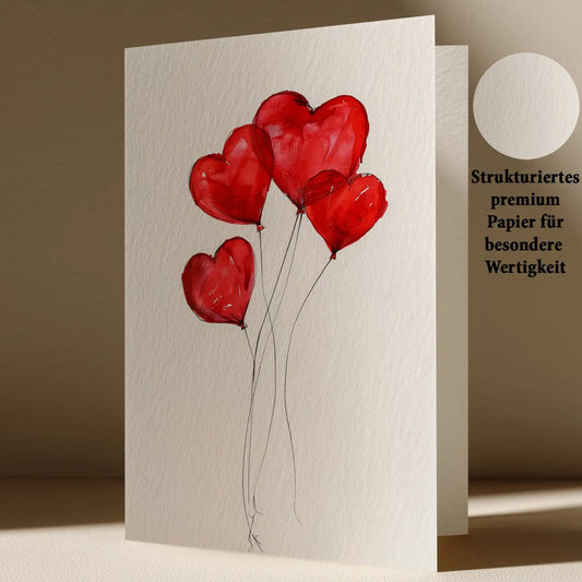 Grußkarte mit Herzen