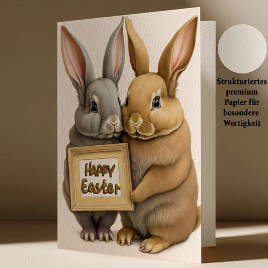 Grußkarte mit Osterhasen Motiv