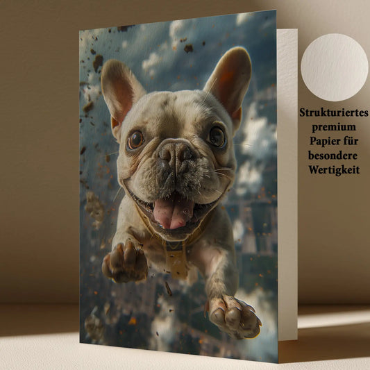 Grußkarte mit Bulldoggen Motiv lustige Grüße
