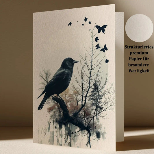 Grußkarte mit Vogel Motiv