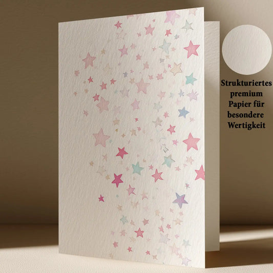 Weihnachtskarte mit Sternen Motiv