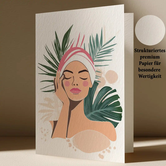 Grußkarte mit Beauty Motiv