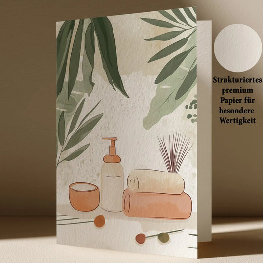Grußkarte mit Beauty Motiv für Wellness Geschenk
