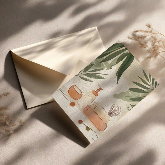 Grußkarte mit Beauty Motiv für Wellness Geschenk