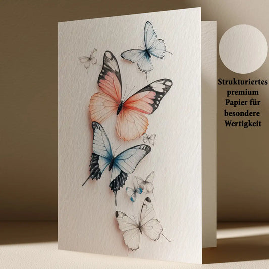 Grußkarte mit Schmetterlings Motiv