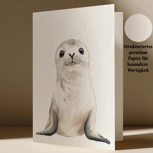 Grußkarte mit Seerobbe
