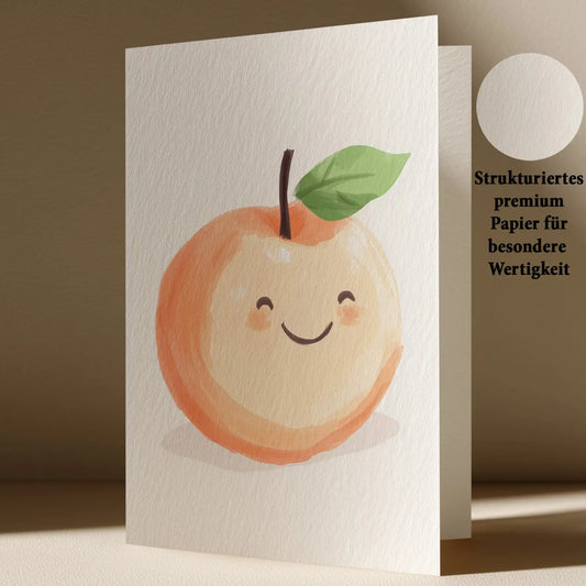 Grußkarte mit Apfel Motiv