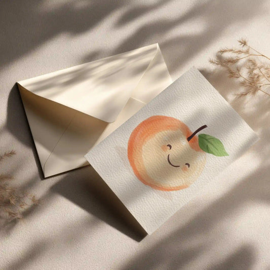 Grußkarte mit Apfel Motiv