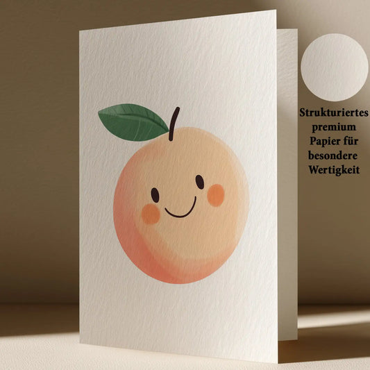 Grußkarte mit Pfirsich Motiv