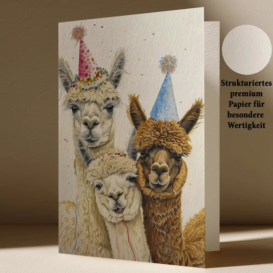 Charmante Grußkarte mit Alpaka Motiv