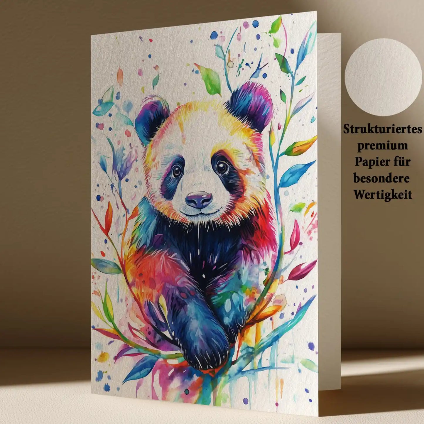 Grußkarte mit Panda Motiv