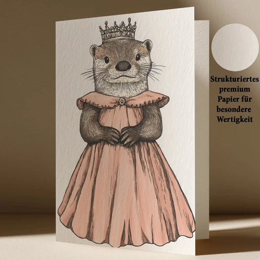 Grußkarte mit Otter Königin