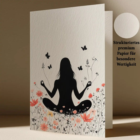 Grußkarte mit Yoga Motiv