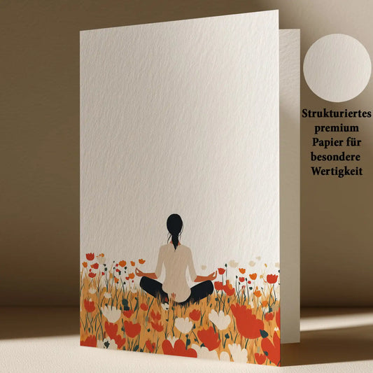 Grußkarte mit Yoga Motiv