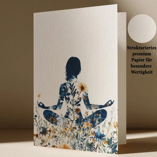 Grußkarte mit Yoga Motiv