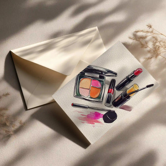 Grußkarte mit Makeup Motiv