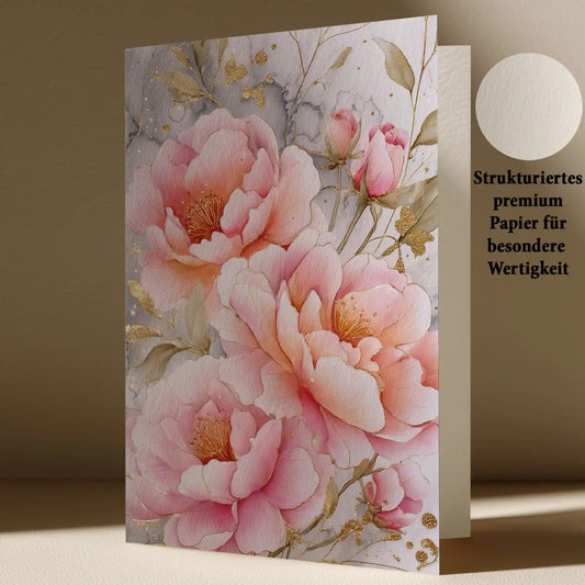 Grußkarte mit Blumen Motiv