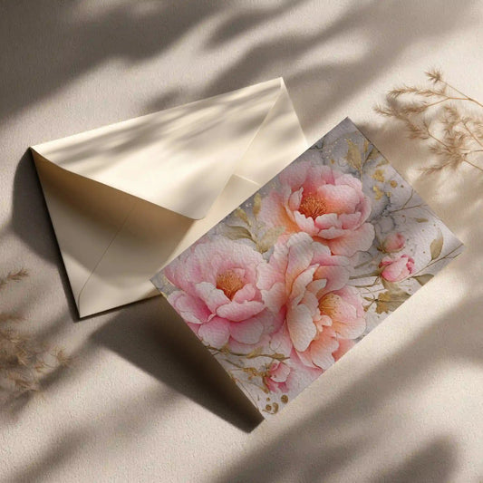 Grußkarte mit Blumen Motiv