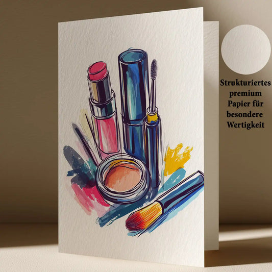 Grußkarte mit Makeup Motiv