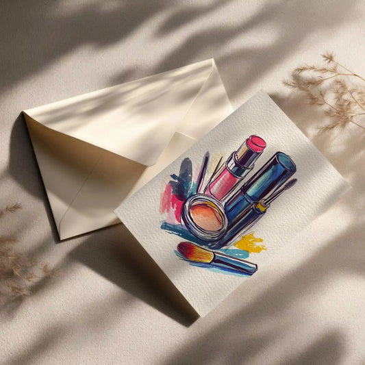 Grußkarte mit Makeup Motiv