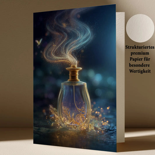 Grußkarte mit Parfüm Motiv