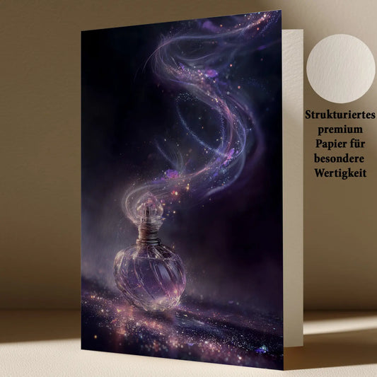 Grußkarte mit Parfüm Motiv