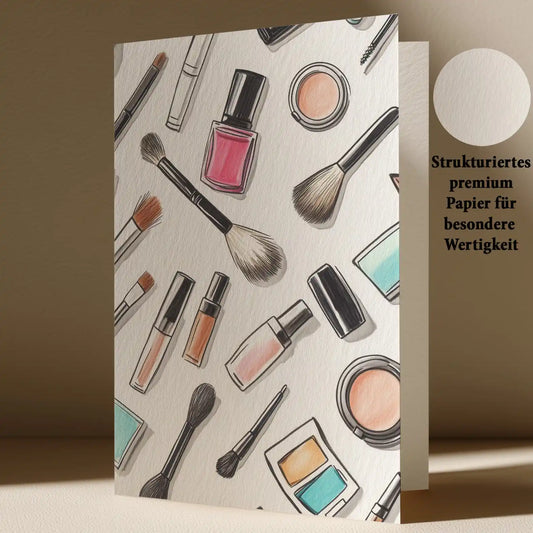 Grußkarte mit Makeup Motiv