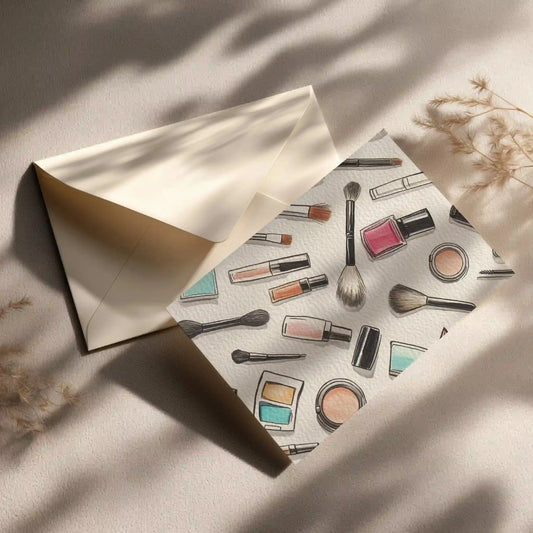 Grußkarte mit Makeup Motiv