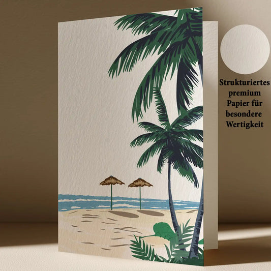 Grußkarte Mit Strand Motiv