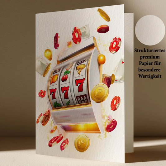Grußkarte mit Glücksspiel Motiv