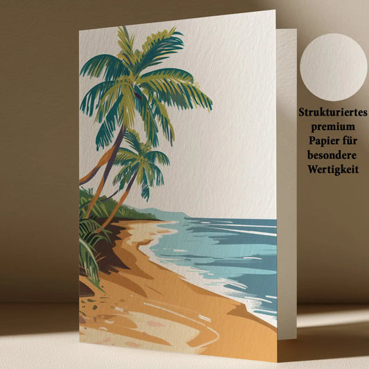 Grußkarte Mit Strand Motiv