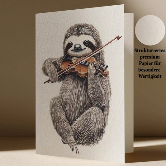 Grußkarte mit Faultier Motiv
