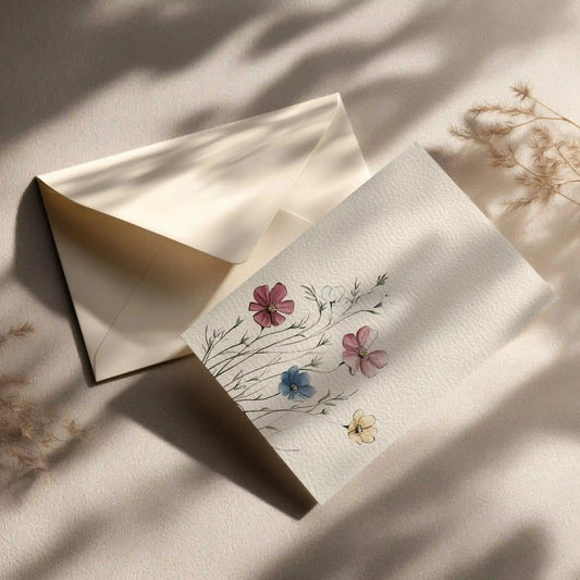 Elegante Grußkarte mit Blumen Motiv