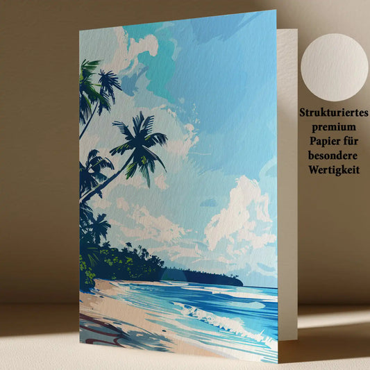 Grußkarte Mit Strand Motiv
